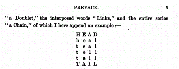 doublets from Lewis Carroll's book