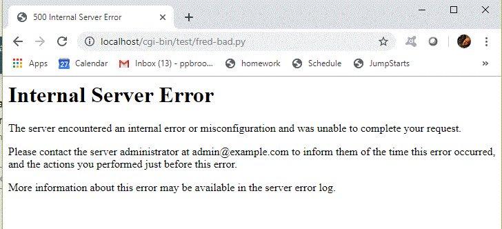 Internet Server Error